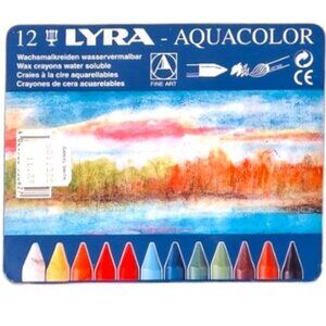 12 Lyra Aquacolor Water Soluble Artists Crayons